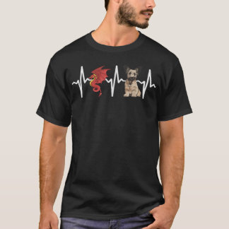 Camiseta Dragão Skye Terrier Batimento cardíaco Amante de C