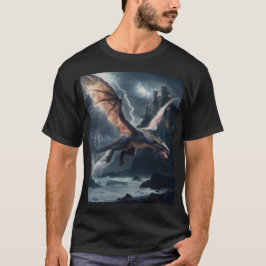 Camiseta Dragão sobre o castelo.
