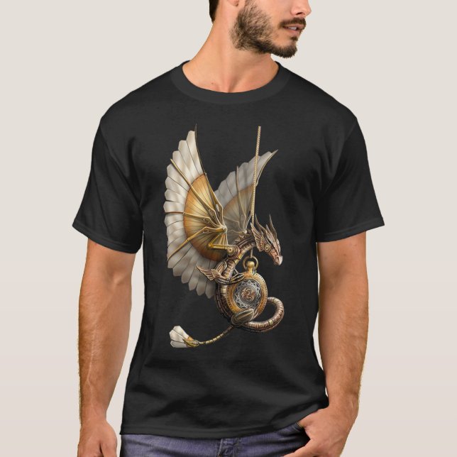 Camiseta Dragão Steampunk em vigília. (Frente)