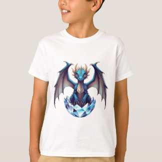 Camiseta Dragão T-Shirt emergindo de ovo de cristal