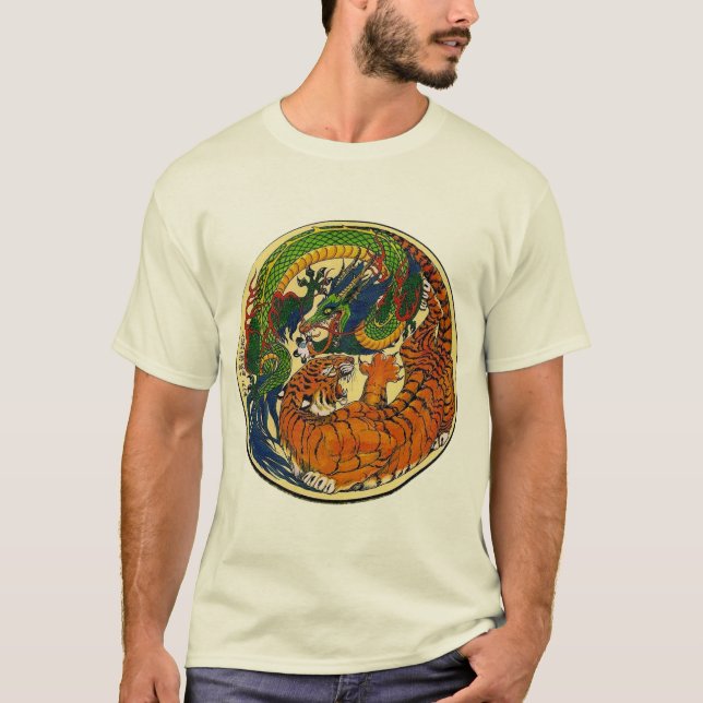 Camiseta Dragão/tigre Yin Yang (Frente)