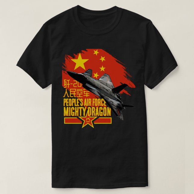 Camiseta Dragão Todo-Poderoso do PLAAF (Frente do Design)