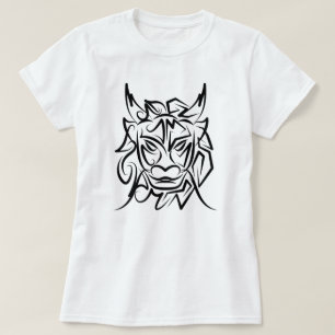 Camiseta Dragão Tribal Negro e Branco