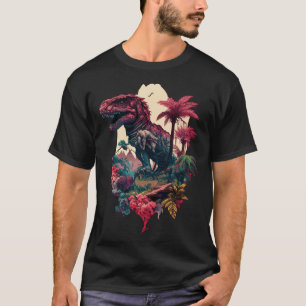 Camiseta Dragão Tropical Botânico Dinossauro Pré-Histórico 