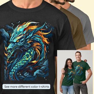 Camiseta Dragão Verde Laranja