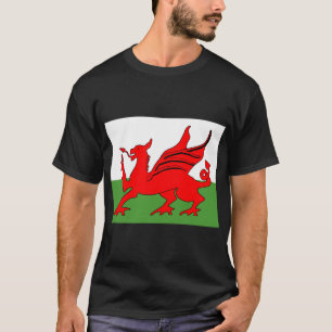 Camiseta Dragão vermelho Bandeira galesa