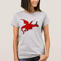Dragão vermelho engraçado de Galês no chapéu