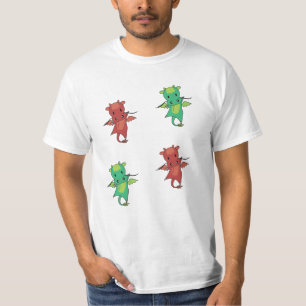 Camiseta Dragão Vermelho Fantasia Verde Bons Animais Para C