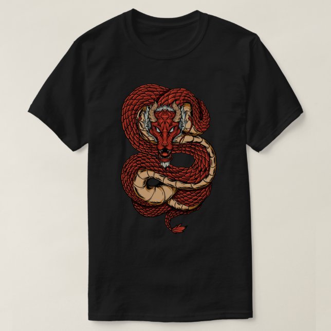 Camiseta Dragão Vermelho Fiery (Frente do Design)