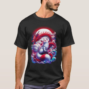 Camiseta Dragão Vermelho Místico E Raposa De Nove Caudas El