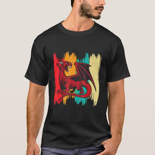 Camiseta Dragão Vermelho Retrorando mitologia Idade Média C (Frente)