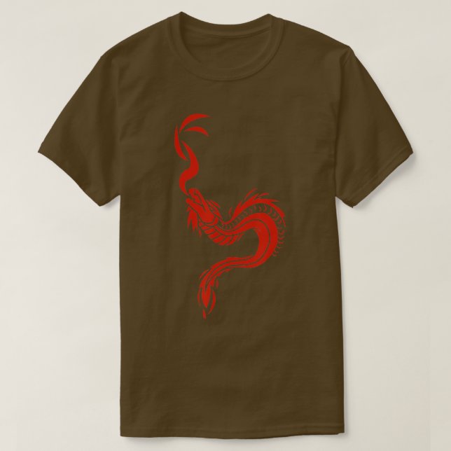 Camiseta Dragão Vermelho Serpente Cobra Art (Frente do Design)