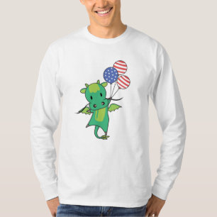 Camiseta Dragão Voa Balões Usa Acima da Fantasia Cuta