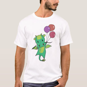 Camiseta Dragão Voa com Balões Dragão Fantasia Bonita