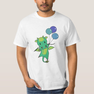 Camiseta Dragão Voa com Balões Dragão Fantasia Bonita