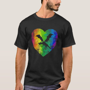 Camiseta Dragão Voador Cardíaco Dragões Míticos Dragos Cor