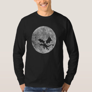 Camiseta Dragão Voador Dragão Lua Dragões Míticos em Distân