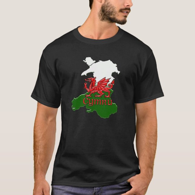 Camiseta Dragão Wales gravado T St David de Galês (Frente)