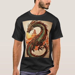 Camiseta "Dragão Whimsical Dreamscape: Watercolor Wash T-Sh