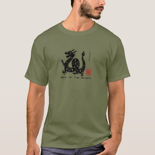 Camiseta Dragão Zodíaco de Ano Novo chinês MT (Frente)