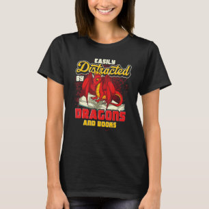 Camiseta Drago do Livro Bibliotecário Lendo Dragão do Dragã