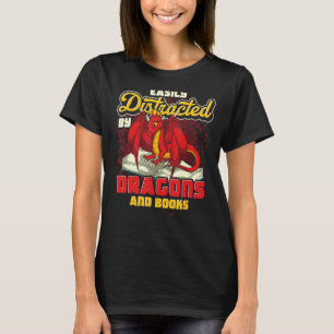 Camiseta Drago do Livro Bibliotecário Lendo Dragão do Dragã