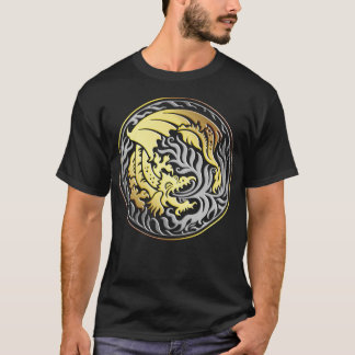 Camiseta Dragócírculo - Dourado e cromo