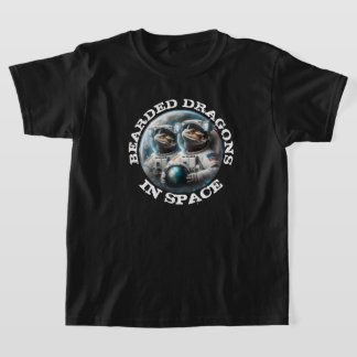 Camiseta Dragões Barbudos Divertidos no Espaço