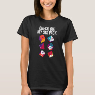 Camiseta Dragões D20 RPG Gamer Check Out My Seis Pack Dice