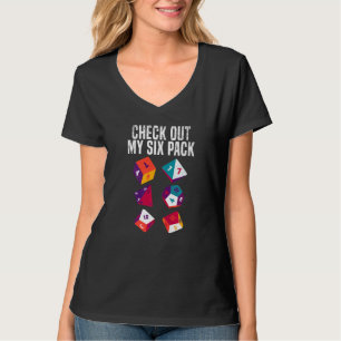 Camiseta Dragões D20 RPG Gamer Check Out My Seis Pack Dice