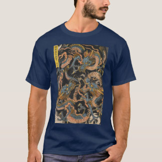 Camiseta Dragões de Água Arte Japonesa Tradicional Ukiyo Uk