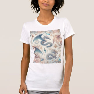 Camiseta Dragões de Éter Pastel & Cristais Estelares – Arte