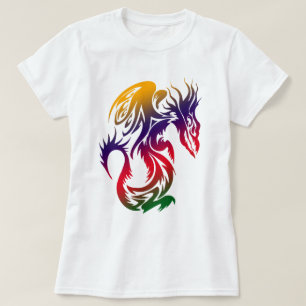 Camiseta Dragões   Dragão Arte Colorida Estilo Tatuagem