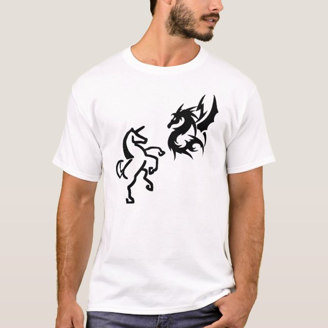 Camiseta Dragões e unicórnios (Frente)