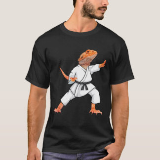 Camiseta Dragões engraçados fazendo Karate Samurai Ninja L