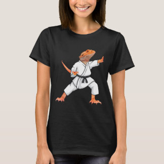 Camiseta Dragões engraçados fazendo Karate Samurai Ninja L