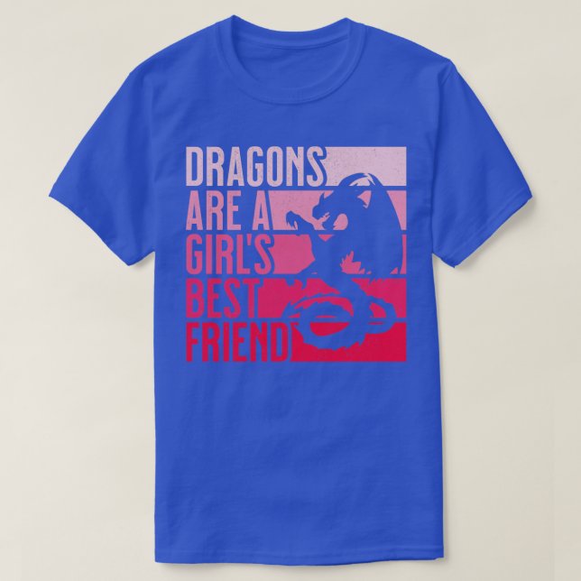 Camiseta Dragões são as melhores amigas para mulheres e men (Frente do Design)