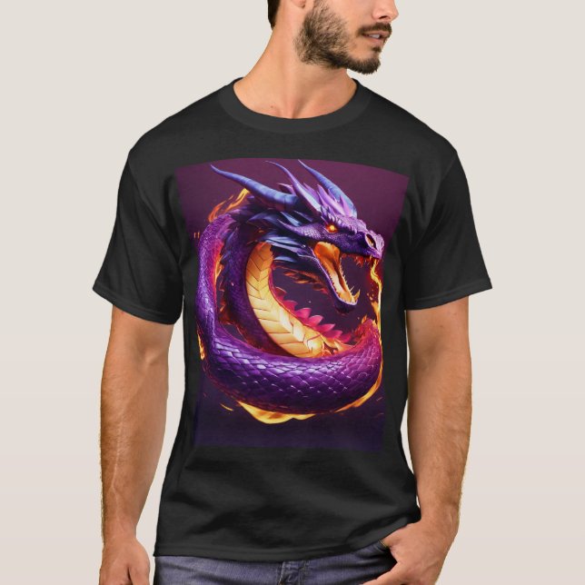 Camiseta "Dragões-solteiros; coleção mística de T-Shirt" (Frente)
