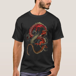 Camiseta Dragões Vermelhos e Pretos
