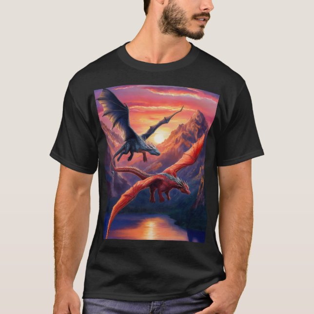 Camiseta Dragões voadores. (Frente)
