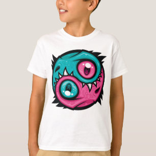 Camiseta Dragões Yin Yang Rosa e Turquesa