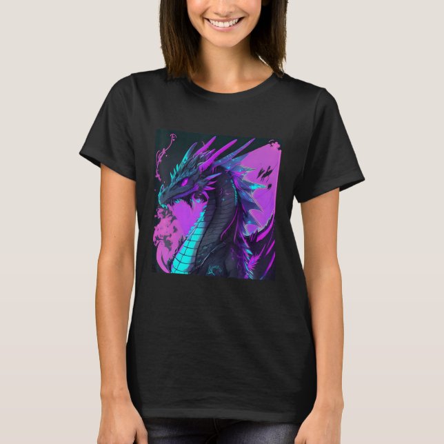 Camiseta Dragon Aesthetic Style Japan Vaporwave 80s 90s (Frente)