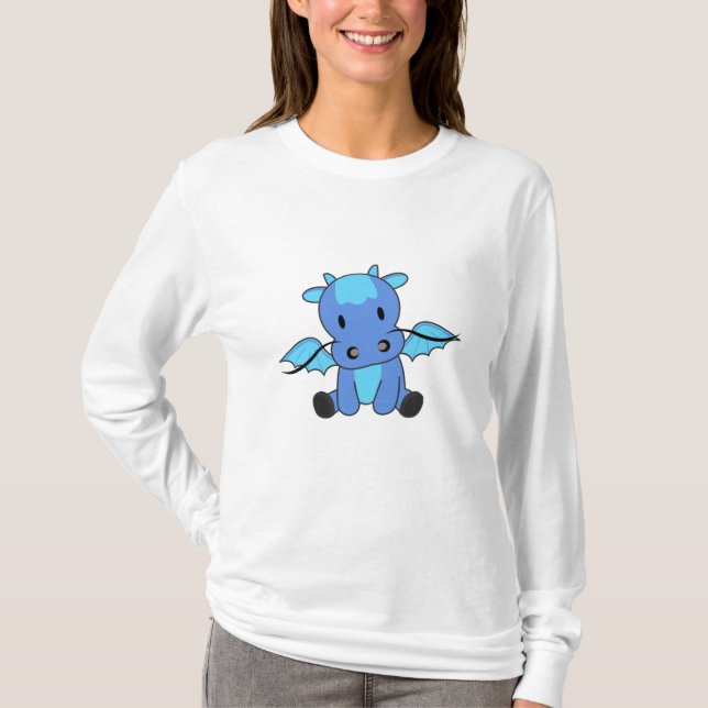 Camiseta Dragon Blue Fairy Tale Fantasy Cuide (Frente)