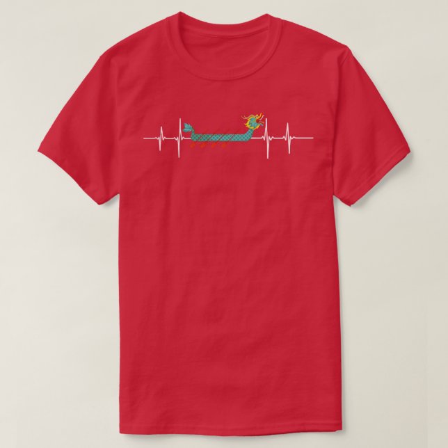 Camiseta Dragon Boat Racing Passion Love Heartbeat (Frente do Design)