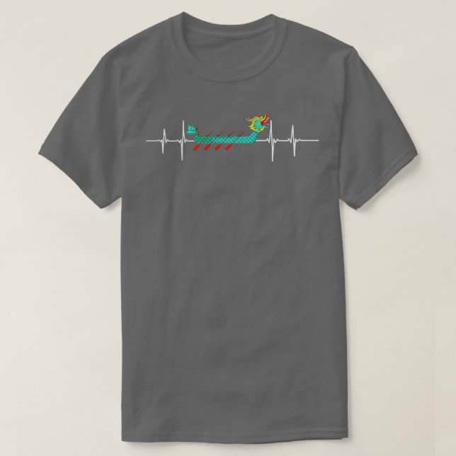 Camiseta Dragon Boat Racing Passion Love Heartbeat (Frente do Design)