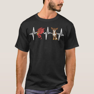 Camiseta Dragon Brown Chihuahua Heartbeat Dog Lover
