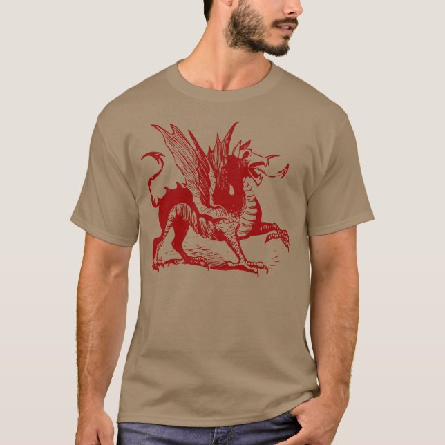 Camiseta Dragon Engraving - Ruby Red (Frente)