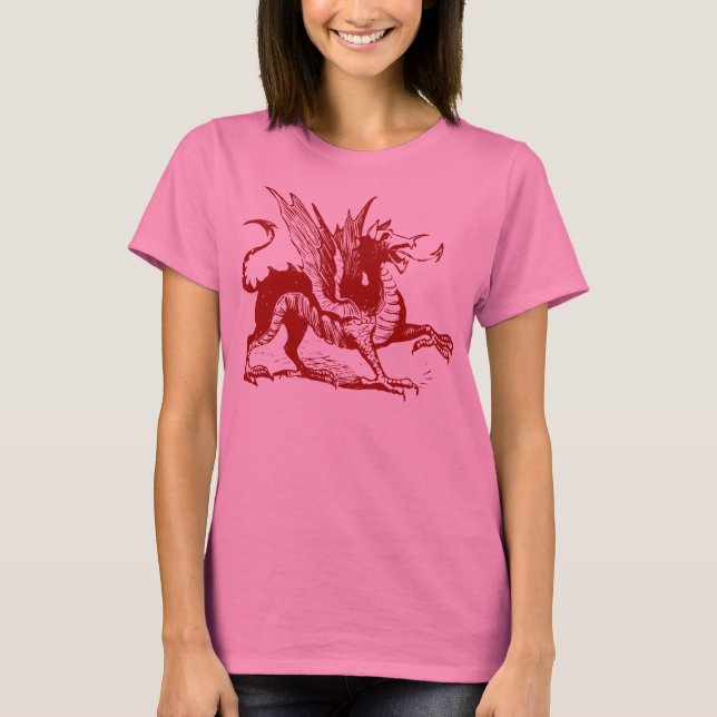 Camiseta Dragon Engraving - Ruby Red (Frente)