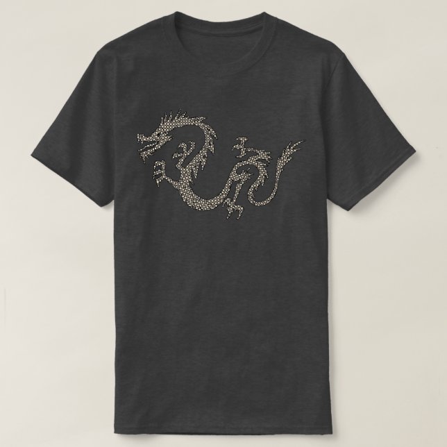 Camiseta Dragon Japan Retro Style Asia Mosaic Dragon  (Frente do Design)