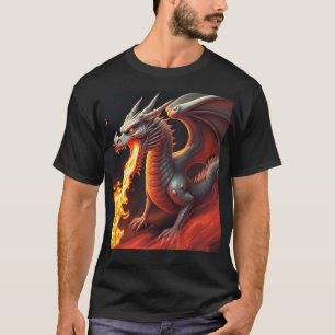 Camiseta DRAGON libertando fogo da boca
